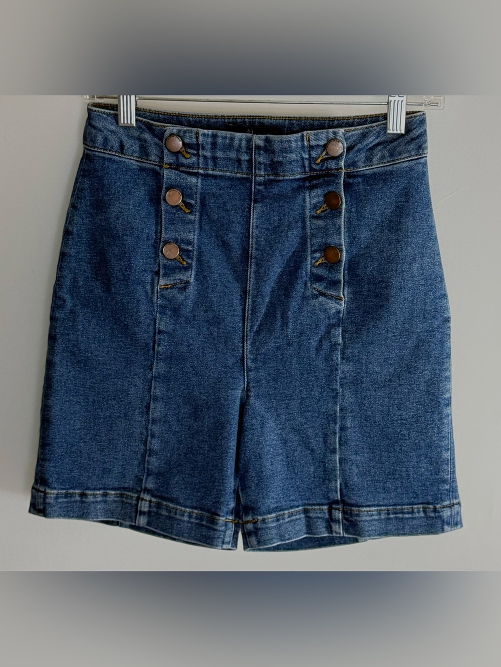 Boden Denim Shorts US 4 High Waist Button Front Blue Jean Shorts